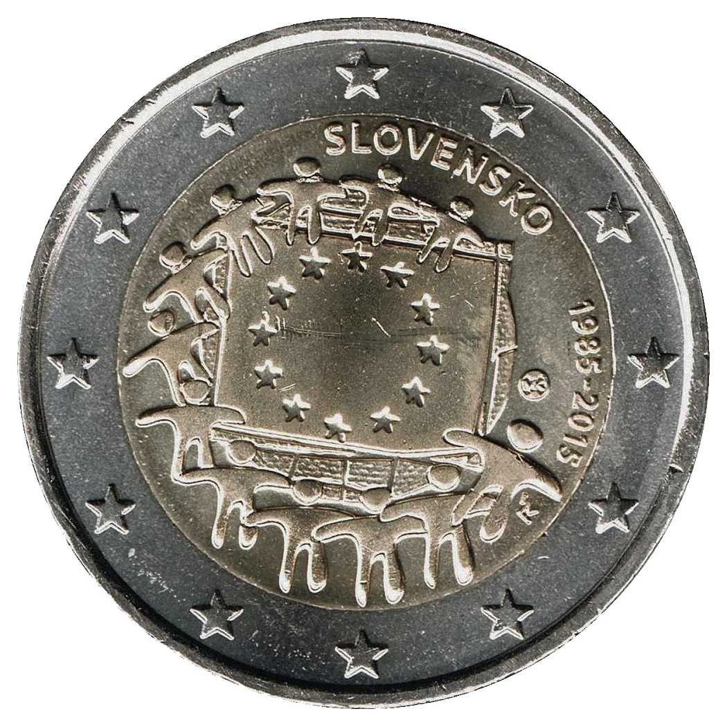 2 euros conmemorativa XXX Aniversario de la Bandera Europea